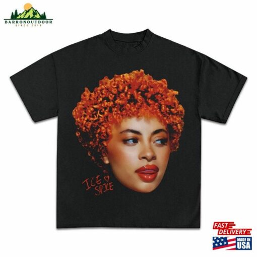 Ice Spice T Shirt Rap Tee Concert Merch Rare Munch Vintage Style 90S Face Hip Hop Graphic Print Hoodie Unisex