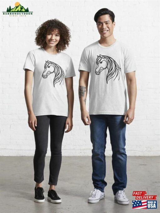 Icelandic Horse Line Art Essential T-Shirt Hoodie Unisex