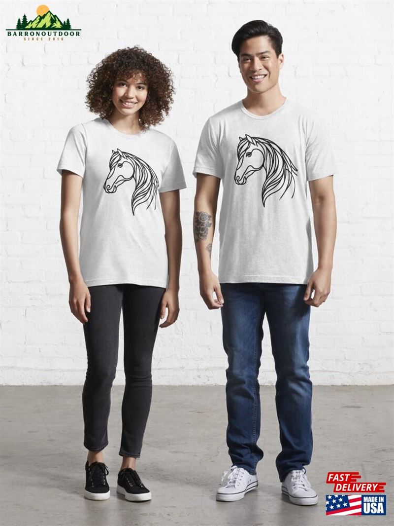 Icelandic Horse Line Art Essential T-Shirt Hoodie Unisex Icelandic Horse Line Art Essential T-Shirt Hoodie Unisex