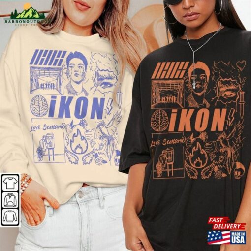 Ikon Kpop Doodle Art Vintage Merch Tee Graphic Album Lyric Sweatshirt Hoodie Unisex