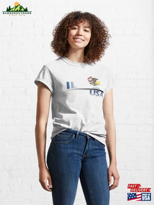 Illinois Usa Icon Textile Design Classic T-Shirt Sweatshirt