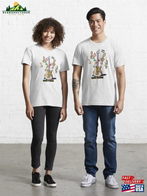 Illustration Of A Rock Guitar With Few Floating Musical Notes Essential T-Shirt Sweatshirt Unisex