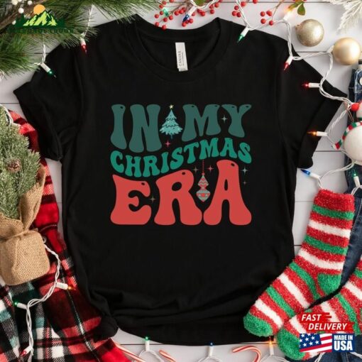 In My Christmas Era Shirt Groovy Xmas Holiday Hoodie Sweatshirt