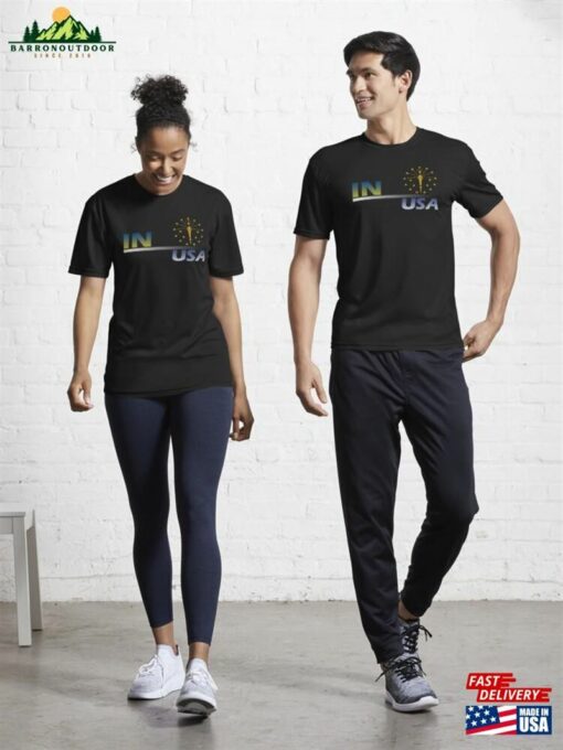 Indiana Usa Icon Textile Design Active T-Shirt Classic Sweatshirt