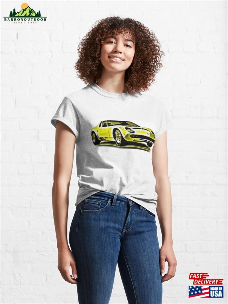 Inkify Image Of Classic Yellow Italian Supercar T-Shirt Unisex Hoodie Inkify Image Of Classic Yellow Italian Supercar T-Shirt Unisex Hoodie