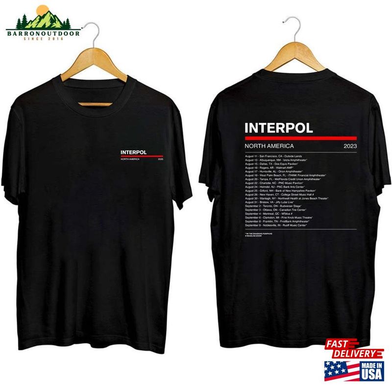 Interpol 2023 Tour Shirt Band Fan Rock T-Shirt Unisex Interpol 2023 Tour Shirt Band Fan Rock T-Shirt Unisex