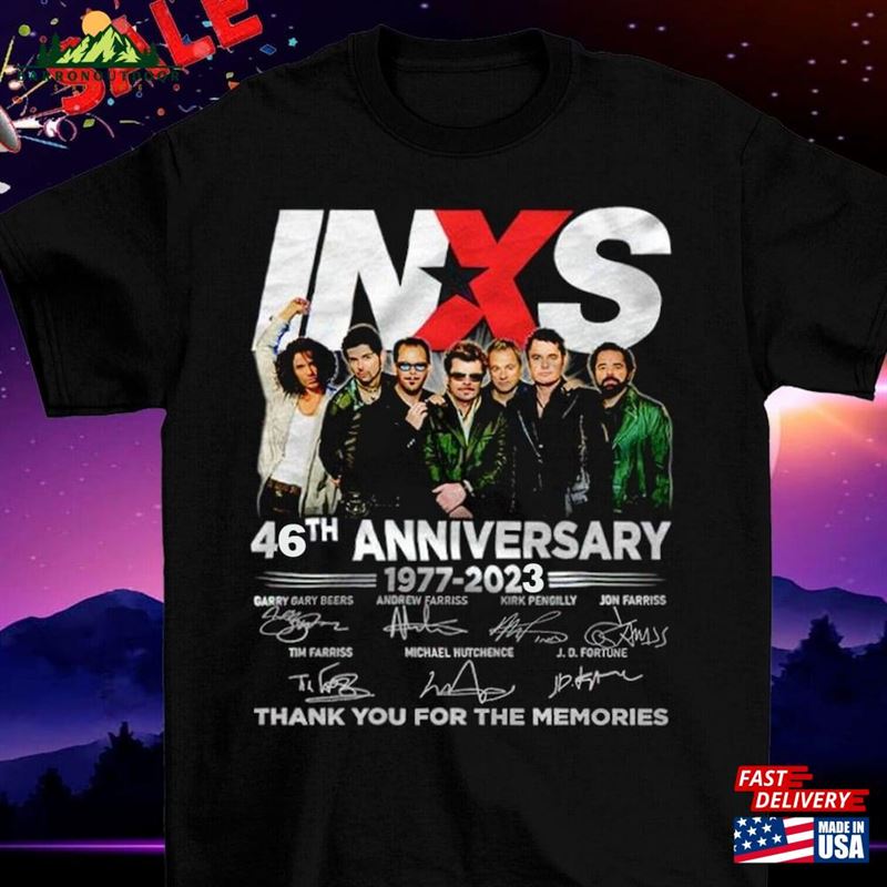 Inxs 46Th Anniversary 1977 2023 Signatures Shirt Band T-Shirt Sweatshirt Classic Inxs 46Th Anniversary 1977 2023 Signatures Shirt Band T-Shirt Sweatshirt Classic