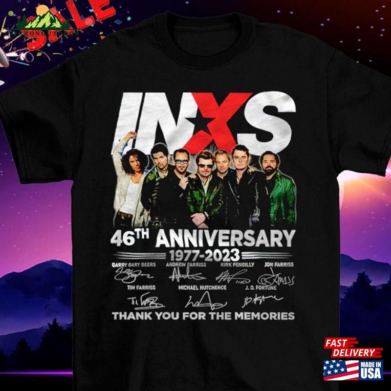Inxs 46Th Anniversary 1977 2023 Signatures Shirt Band T-Shirt Unisex Inxs 46Th Anniversary 1977 2023 Signatures Shirt Band T-Shirt Unisex