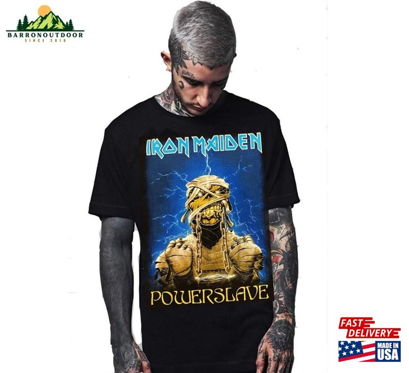 Iron Maiden Powerslave Rock Band T-Shirt Classic Unisex Iron Maiden Powerslave Rock Band T-Shirt Classic Unisex