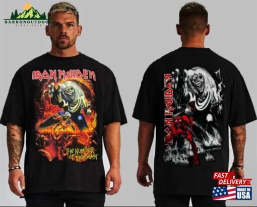 Iron Maiden The Number Of Beast Front And Back Rock Band T-Shirt Hoodie