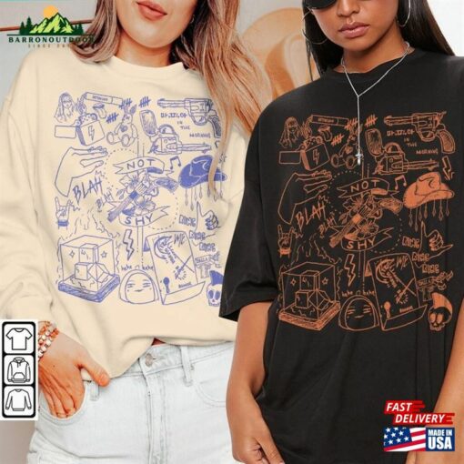 Itzy Kpop Doodle Art Shirt Vintage Merch Tee Checkmate Albums Lyric Tattoo Hoodie T-Shirt