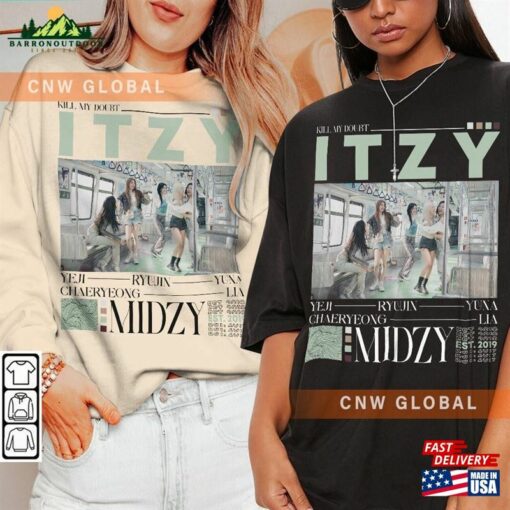 Itzy Kpop Shirt Kill My Doubt Album Sweatshirt Vintage Retro Graphic Music Unisex Gifts Fan Hoodie Classic