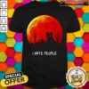 Awesome Black Cat I Hate People Sunset Halloween Shirt