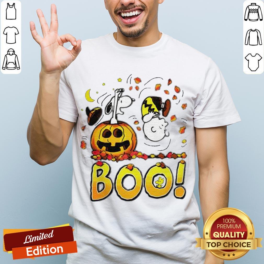 Charlie Brown Woodstock And Snoopy Boo Happy Halloween Shirt Charlie Brown Woodstock And Snoopy Boo Happy Halloween Shirt