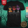 Cute Red Wine Glass Pumpkin Devil Witch Halloween Shirt