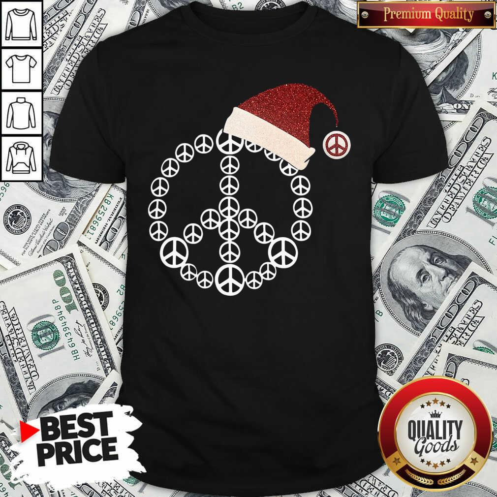 Cute Santa Hat Peace Merry Christmas Shirt Cute Santa Hat Peace Merry Christmas Shirt