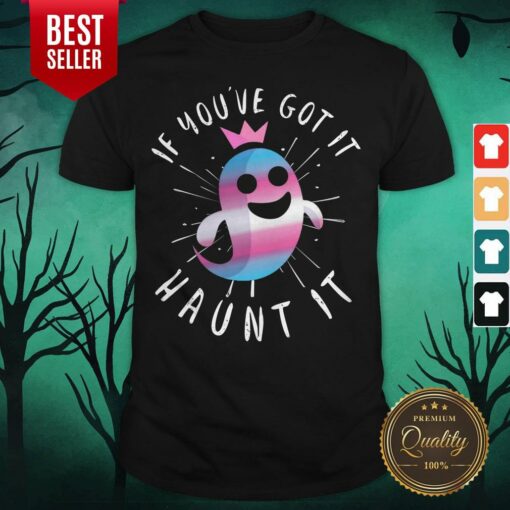 Cute Transgender Ghost Funny Halloween Pun Trans Pride Quote Shirt