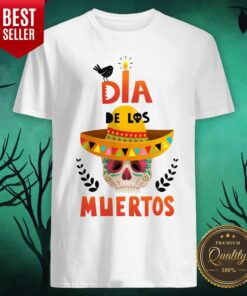 Dia De Los Muertos Sugar Skull In Mexican Shirt
