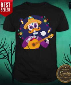 Dia De Muertos Day Of Dead Sugar Skeleton Play Guitar Shirt