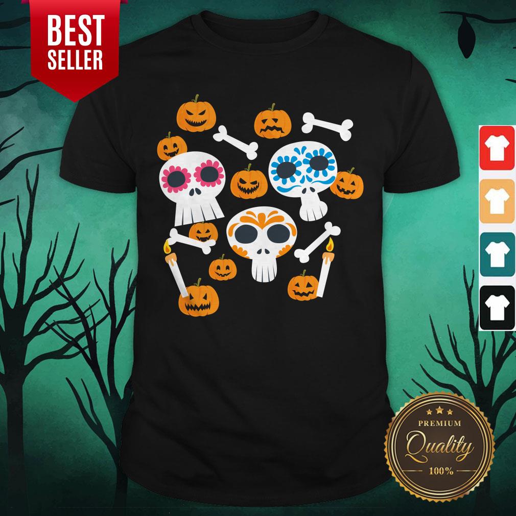 Funny Mexican Skulls Pumpkins With Face Shirt Funny Mexican Skulls Pumpkins With Face Shirt