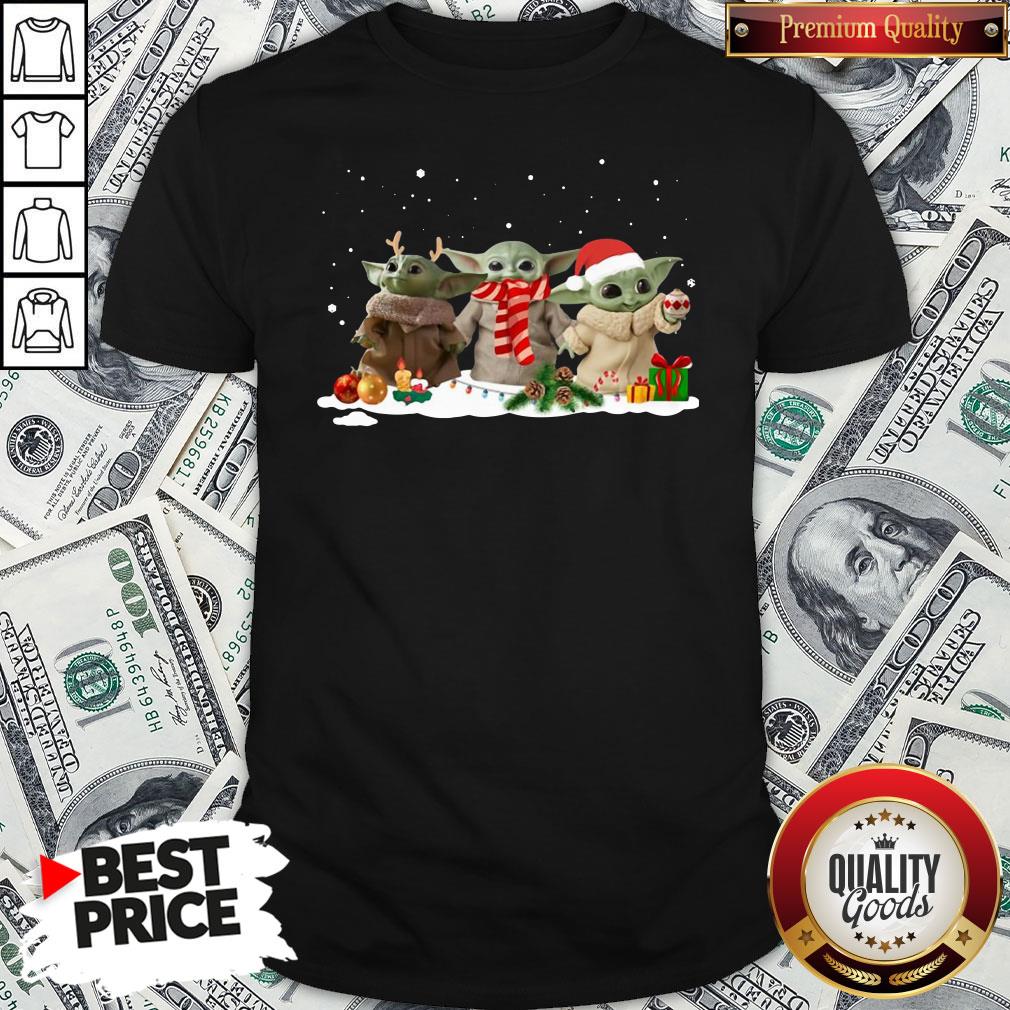 Hot Three Baby Yoda Christmas Shirt Hot Three Baby Yoda Christmas Shirt
