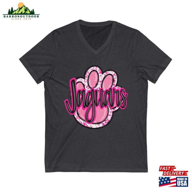 Jaguars Pink Paw Print Mascot Bella Canvas Jersey Short Sleeve V Neck Tee Out Game Breast Cancer Awareness Sizes Xs Unisex Classic Jaguars Pink Paw Print Mascot Bella Canvas Jersey Short Sleeve V Neck Tee Out Game Breast Cancer Awareness Sizes Xs Unisex Classic