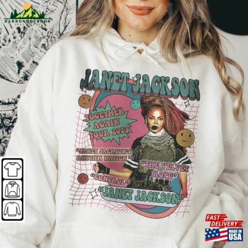 Janet Jackson Music Shirt Control Album Vintage Graphic Y2k 90S Hoodie T-Shirt