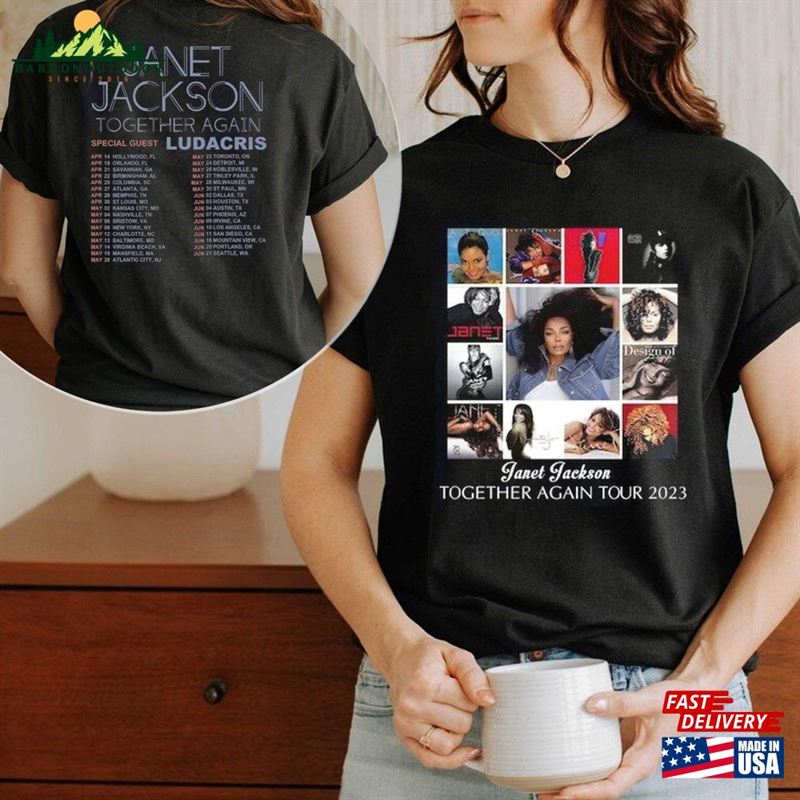 Janet Jackson Together Again Tour 2023 T-Shirt Music Unisex Janet Jackson Together Again Tour 2023 T-Shirt Music Unisex