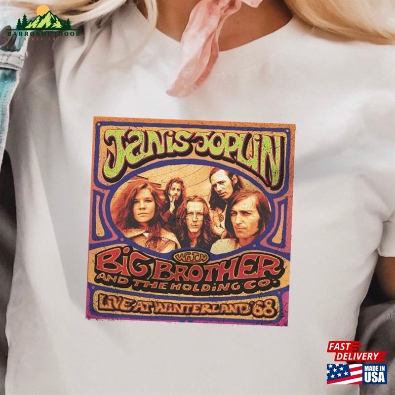Janis Joplin T-Shirt And The Big Brother Holding Company 1968 T Shirt Unisex Hoodie Janis Joplin T-Shirt And The Big Brother Holding Company 1968 T Shirt Unisex Hoodie