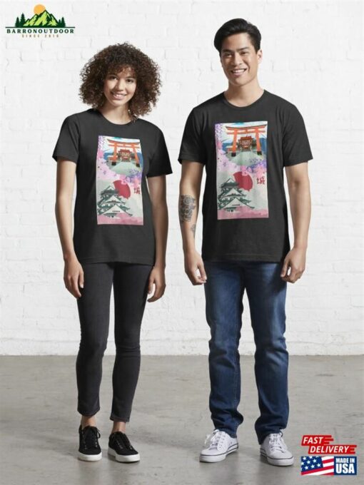 Japan Mount Fuji And Temple Shrine T-Shirt Unisex