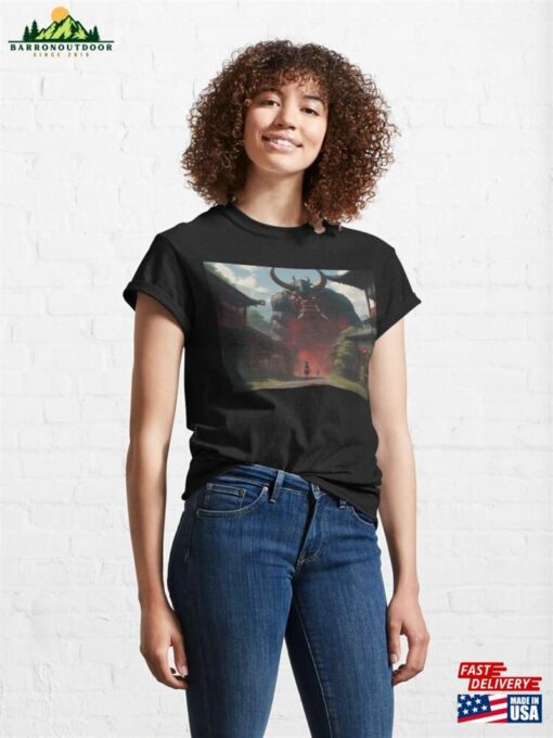 Japanese Oni Attacking A Small Village Classic T-Shirt Hoodie Unisex
