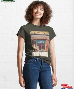 Japanese Storefront Landscape Drawing Illustration Classic T-Shirt Unisex