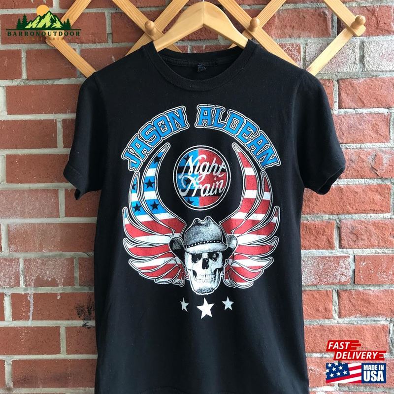 Jason Aldean Band Tee Night Train Black Rockabilly T-Shirt Classic Jason Aldean Band Tee Night Train Black Rockabilly T-Shirt Classic