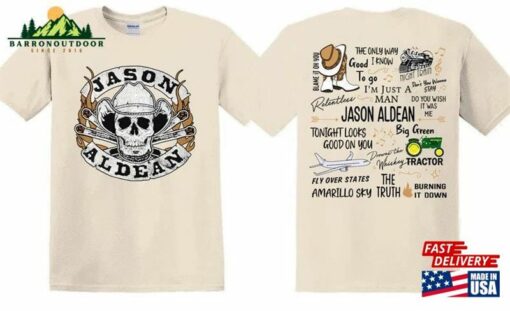 Jason Aldean Cowboys Skull Boots And Hat T-Shirt Album Tour 2023 Shirt Graphic Hoodie Unisex