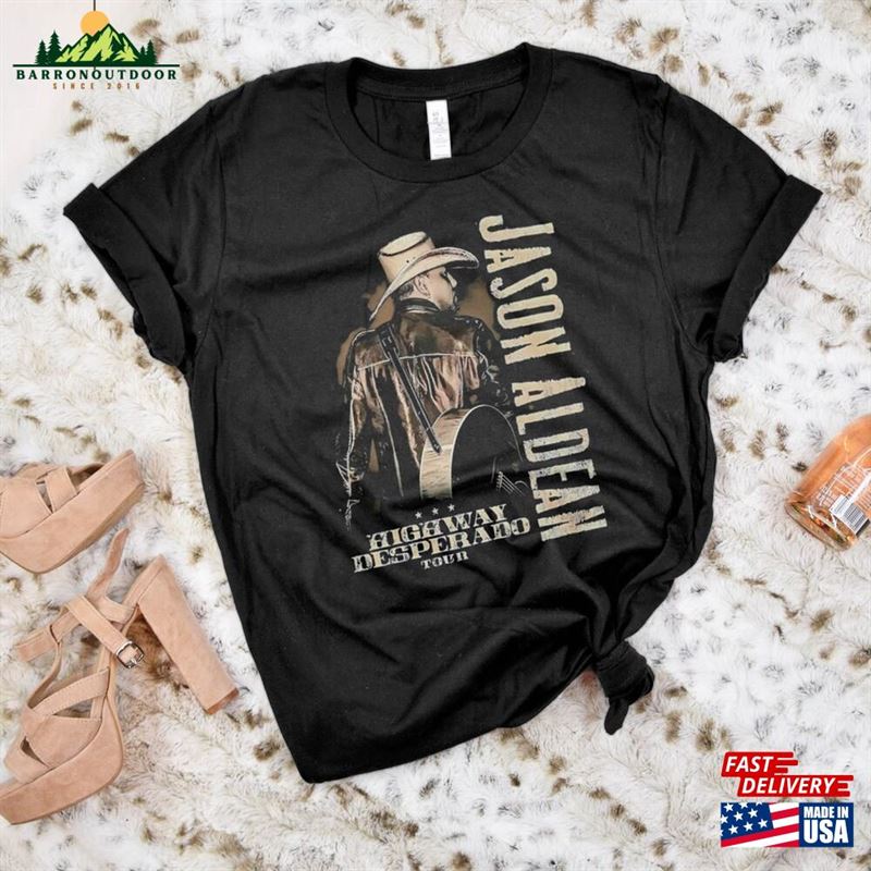 Jason Aldean Highway Desperado Tour 2023 Shirt Country Music Unisex T-Shirt Jason Aldean Highway Desperado Tour 2023 Shirt Country Music Unisex T-Shirt
