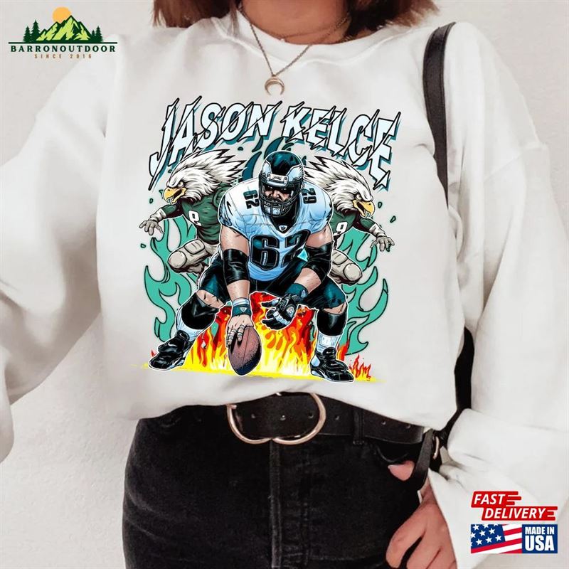 Jason Kelce Cartoon Football Sweatshirt American Classic Unisex Jason Kelce Cartoon Football Sweatshirt American Classic Unisex