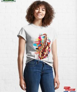 Jazz Fusion Abstract Saxophone Tee Classic T-Shirt Sweatshirt Hoodie