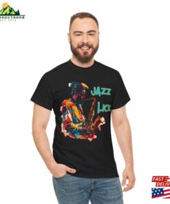 Jazz Lick T-Shirt With Saxophone Player Printing Font Shirt Hoodie Unisex