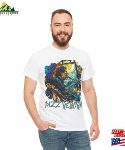 Jazz Reborn T-Shirt Saxophone Graphic Print Music Artist Band Shirts Classic