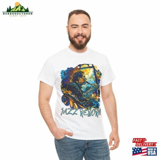 Jazz Reborn T-Shirt Saxophone Graphic Print Music Artist Band Shirts Classic