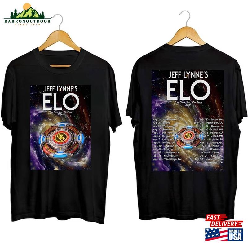 Jeff Lynne's Elo Over And Out Final Tour Dates (2024) Shirt Sweatshirt Unisex Jeff Lynne's Elo Over And Out Final Tour Dates (2024) Shirt Sweatshirt Unisex