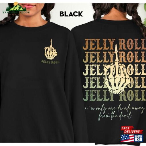 Jelly I’m Only One Drink Away From The Devil Graphic Shirt Backroad Baptism Tour 2023 Sweatshirt Roll Gift For Men Women Hoodie T-Shirt Classic