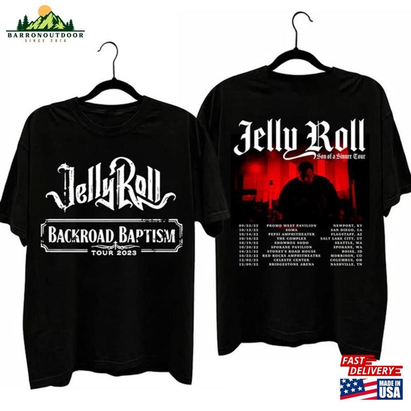 Jelly Roll 2023 Tour Shirt Backroad Baptism Music Hoodie Classic Jelly Roll 2023 Tour Shirt Backroad Baptism Music Hoodie Classic