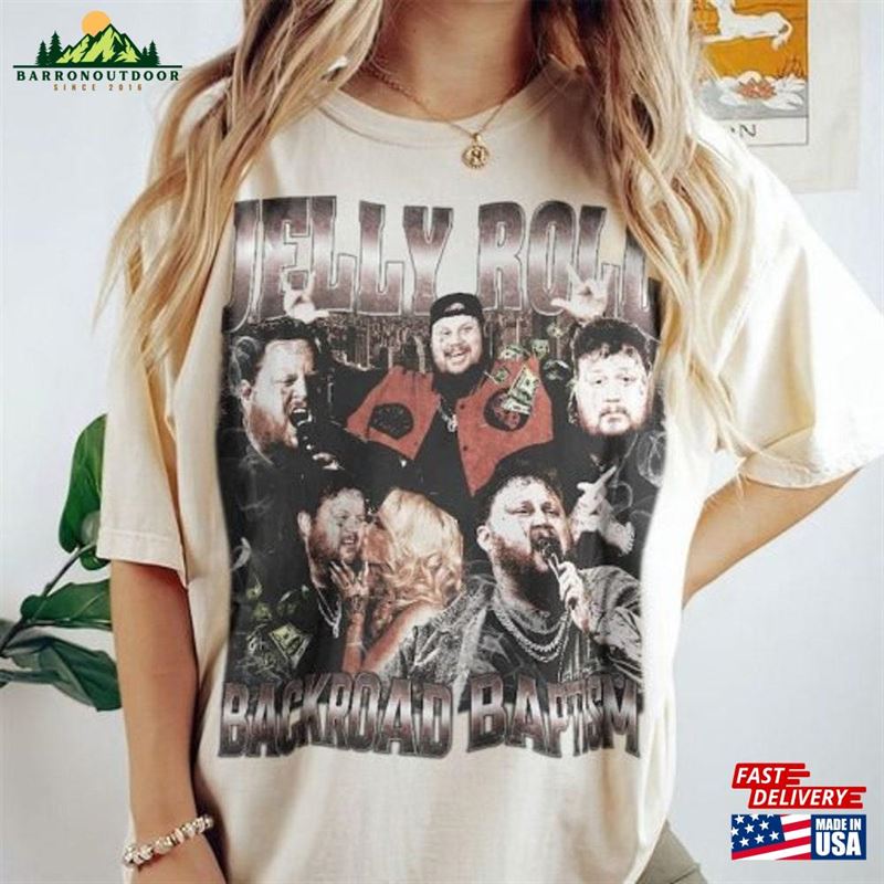 Jelly Roll 90S Backroad Baptism T-Shirt V Neck Hoodie Jelly Roll 90S Backroad Baptism T-Shirt V Neck Hoodie
