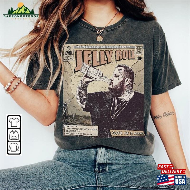Jelly Roll Comic Shirt Sweatshirt 90S Vintage Book Art Ballads Of The Broken Tour Album Graphic Tee Unisex Gift Hoodie V1 T-Shirt Jelly Roll Comic Shirt Sweatshirt 90S Vintage Book Art Ballads Of The Broken Tour Album Graphic Tee Unisex Gift Hoodie V1 T-Shirt