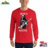 Jesus Rocks Men’S Long Sleeve Shirtgraphic T-Shirt Aesthetic 80’S Rock Shirt Unisex Classic
