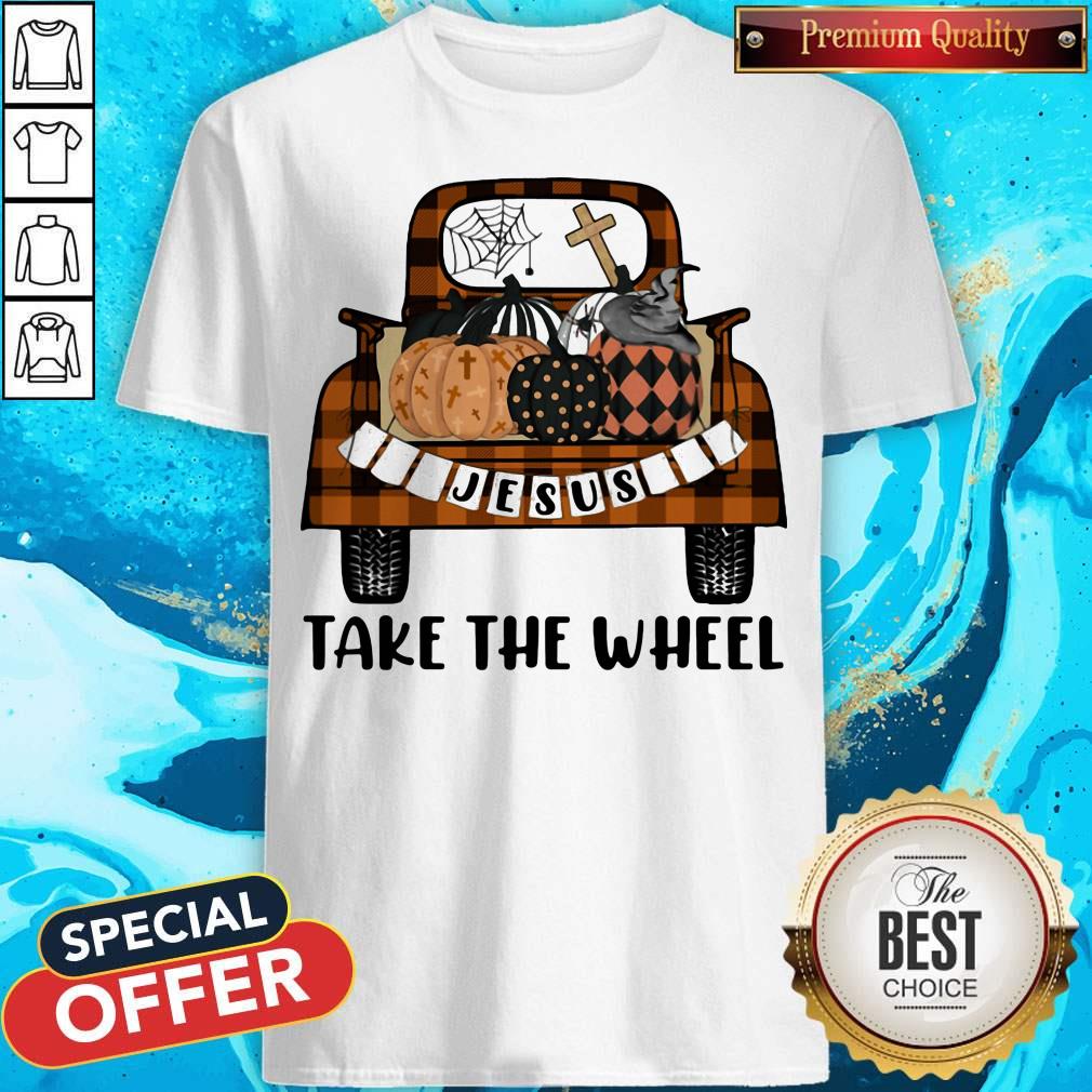 Jesus Take The Wheel Pumpkin Witch Truck Halloween Shirt Jesus Take The Wheel Pumpkin Witch Truck Halloween Shirt