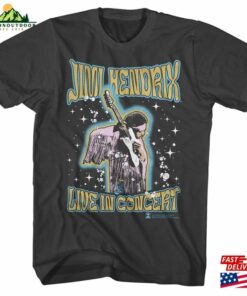 Jimi Hendrix Guitar Playing Outer Glow Smoke T-Shirt Hoodie