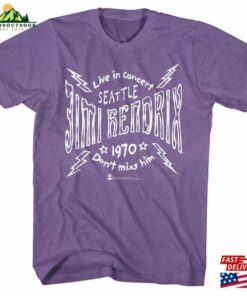 Jimi Hendrix Seattle 70 Lightning Purple Heather T-Shirt Classic Hoodie