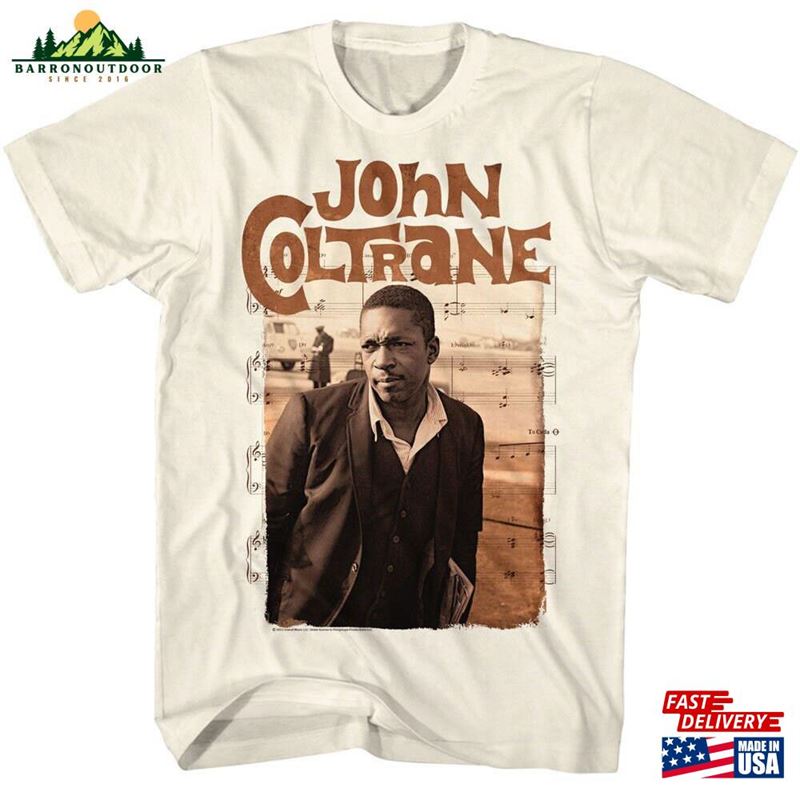 John Coltrane Sepia And Notes Natural Adult T-Shirt Sweatshirt Classic John Coltrane Sepia And Notes Natural Adult T-Shirt Sweatshirt Classic